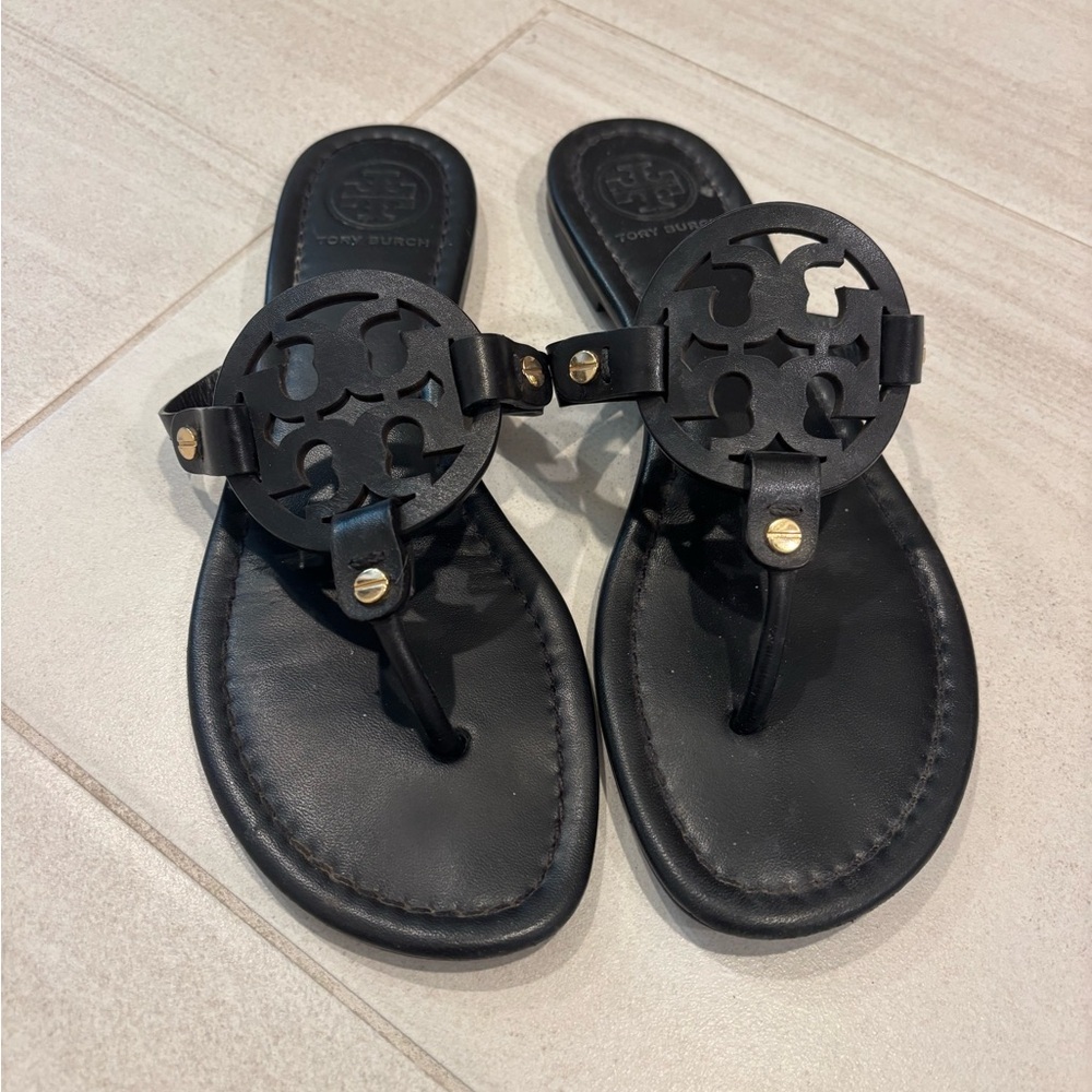 Tory Burch Black Leather Sandals